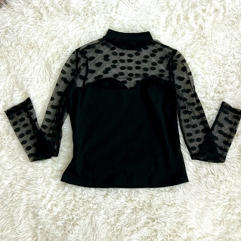 Sheer Polka Dot Crop Top - Picture 3 of 3